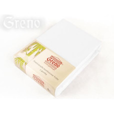 Bambusa palags 220x200 frotē ar gumiju, balts 001