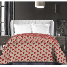 Decoking Dekoratīvais gultas pārklājs 240x260 Hypnosis bēšs sarkans, abpusējs, trīsstūri