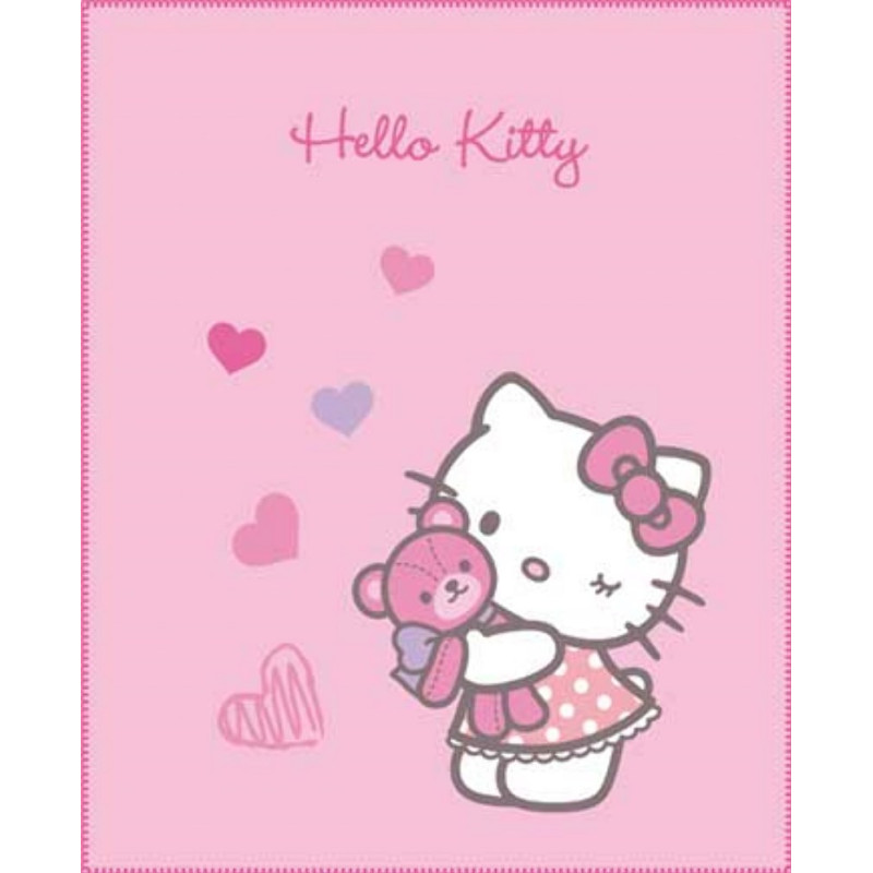 CTI Koraļļu flīsa sega 110x140 Hello Kitty 8136 kaķēns Kite 200 g/m2 bērnu pleds