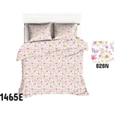 Kokvilnas gultasveļa 140x200 1465E balti brīnišķīgi pļavas rozā tauriņi 828N