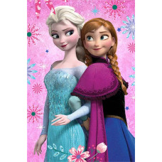 Flīsa sega 100x150 Frozen Frozen 1003 Anna Elsa ziedi bērnu pleds