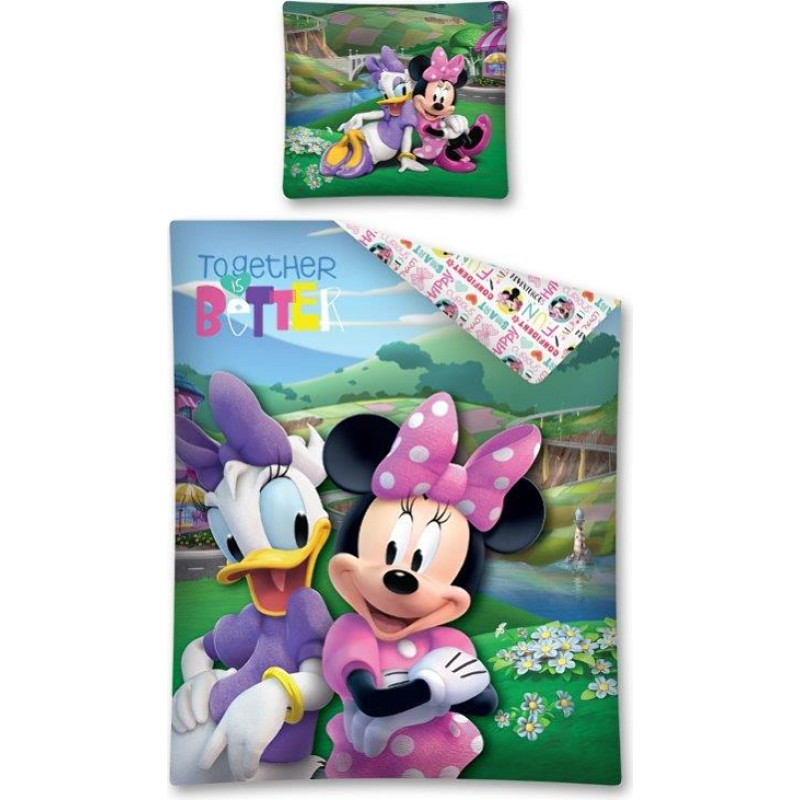 Kokvilnas gultas veļa 140x200 Minnie Mouse Daisy Duck friends 7399