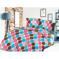 Satīna gultasveļa 140x200 1445/1 krāsaini pilieni Satynlove