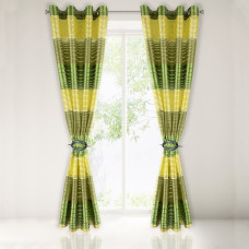 Gatavs aizkars ar cilpām 140x250 Erin zaļas svītras