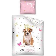 Kokvilnas pakaiši 160x200 suns franču buldogs 6644 mazā princese 2662 divpusējs