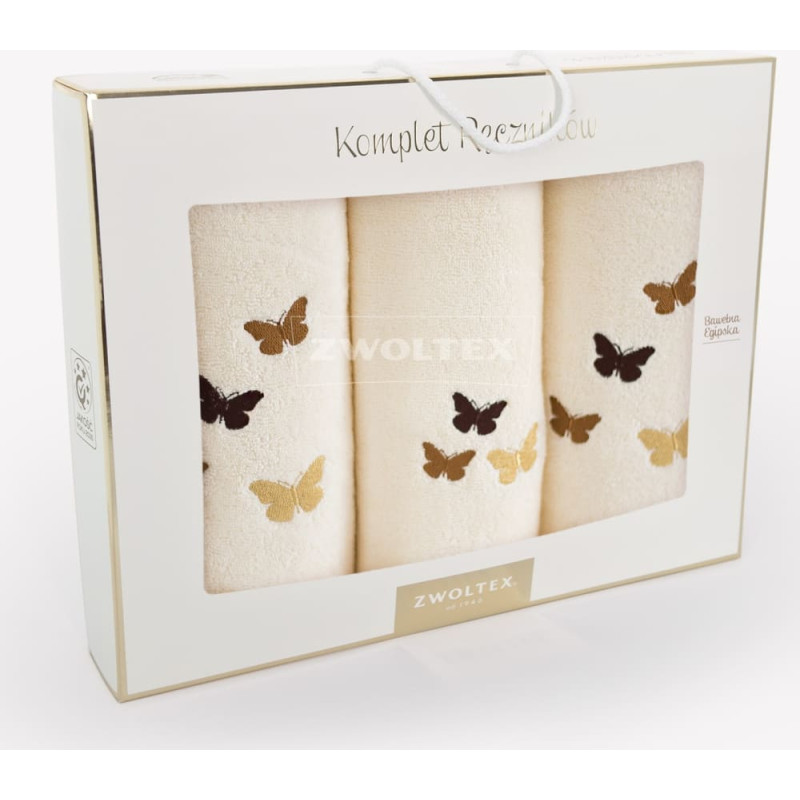 Dvieļu komplekts kastītē, 3gab Butterflies ekri K1-5722 Melon