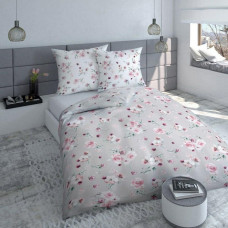 Kokvilnas gultasveļa 220x200 bēšas rozes 2810 A