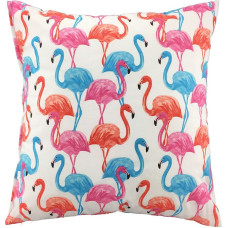 Kokvilnas spilvendrāna 70x80 1400E balti flamingo krāsains svētku raksts 120N