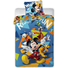 Kokvilnas gultas veļa 140x200 Mickey Mouse Mikipele 6991 Plutons Suns Donalds Daks Dumjš draugu spilvendrāna 70x90