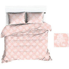 Kokvilnas gultasveļa 140x200 1631E gaiši rozā ziedi 1098N
