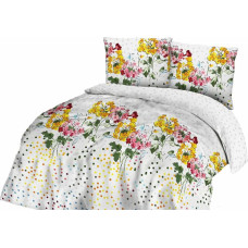 Kokvilnas pakaiši 180x200 pļavas ziedi dzelteni 71407/1 Cottonlove