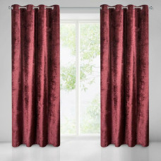 Gatavs aizkars ar cilpām 140x250 Elizia, bordo velūrs, dekorēts ar spīdumiem