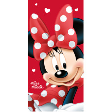 Pludmales dvielis 70x140 Mini Mouse 3518 Minnie Mouse Liels sarkans bērnu