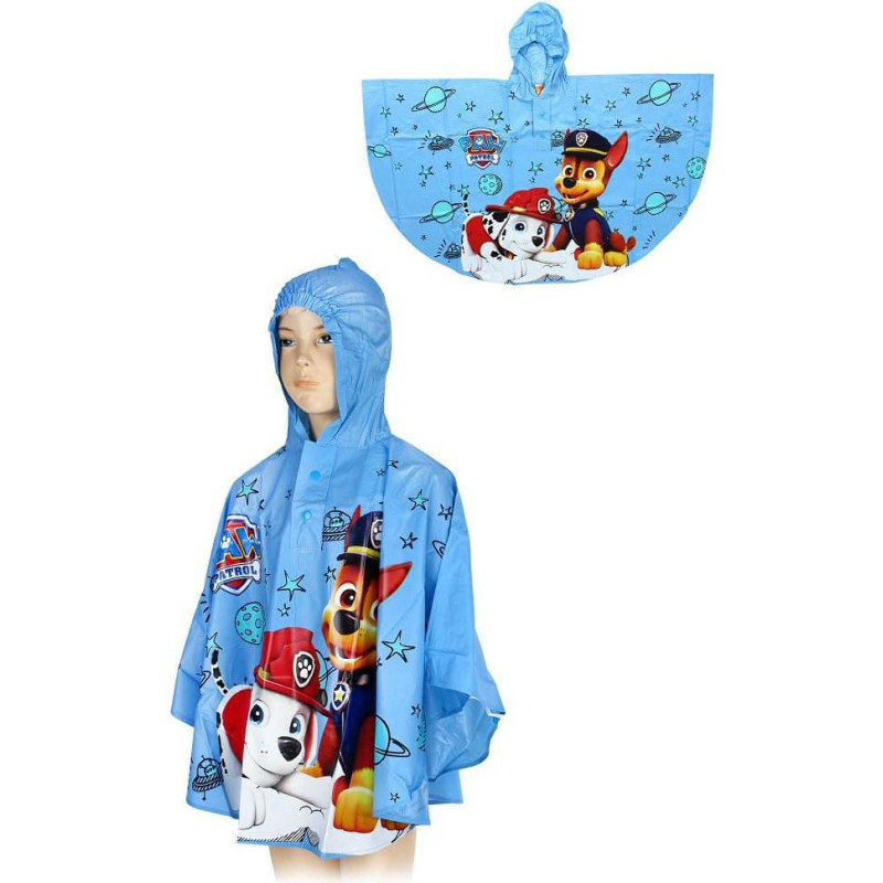 Pončo lietusmētelis 110-116 5-6 gadi Paw Patrol Paw zils bērnu apmetnis Marshall Chase