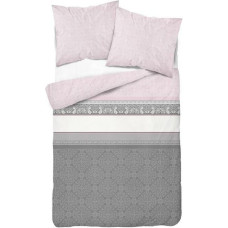 Satīna gultas veļa 160x200 Glamour austrumu ornamenti pelēki rozā gaiši 2416 D Fashion Satin