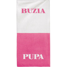 Dāvanā Buzia-Pupa dvielis 80x160 balti rozā, vannošanās rīks sievietēm