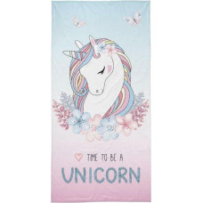 Pludmales dvielis 70x140 Vienradzis vienradzis ponijs zirgs zirgs rozā kokvilna 7266