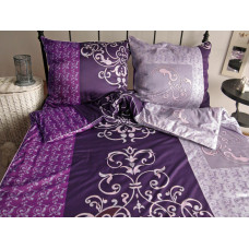 Satīna gultasveļa 160x200 Sofijas purpura viršu austrumu ornamenti 17957/1
