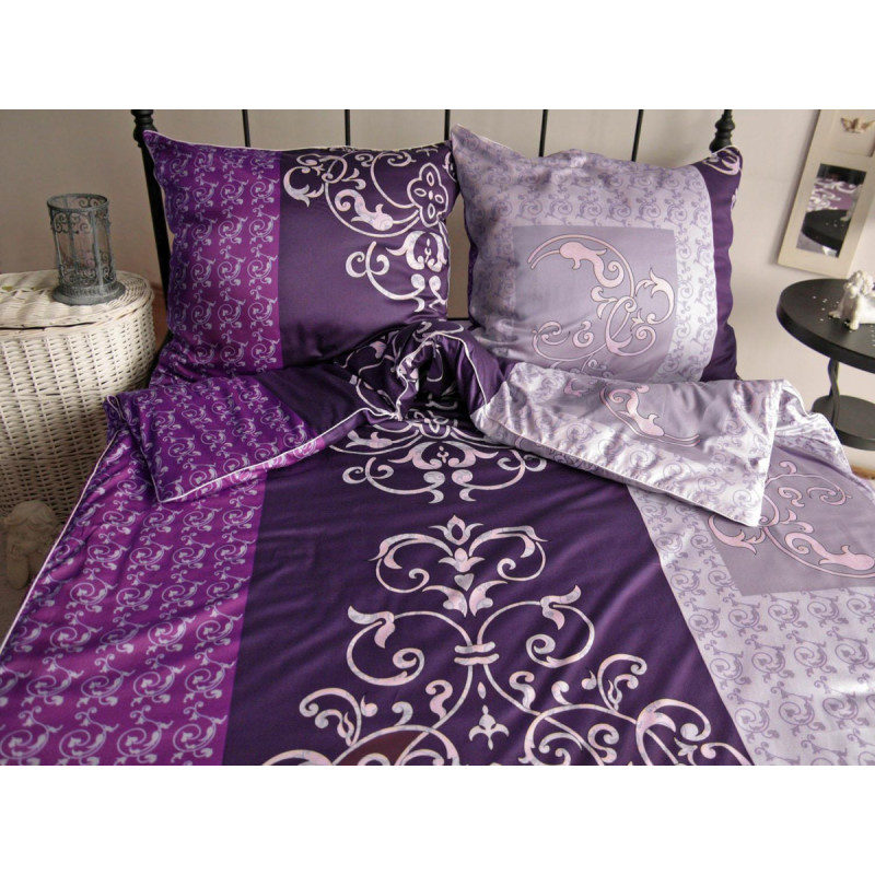 Satīna gultasveļa 160x200 Sofijas purpura viršu austrumu ornamenti 17957/1