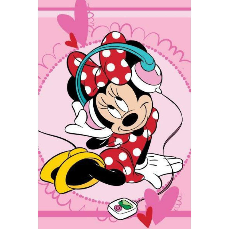 Bērnu dvielis 40x60 Mini Mouse 6281 Minnie Mouse rozā kokvilnas austiņas bērnudārzam 080