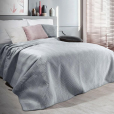 Dekoratīvais gultas pārklājs 200x220 Sofija, sudraba samta skujiņa