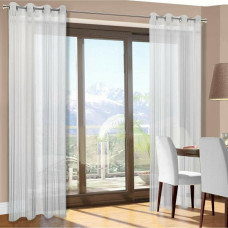 Dabīgais aizkars 140x250 Naomi, gatavs, izgatavots no viegla auduma, dekorēts ar plānām vertikālām svītrām