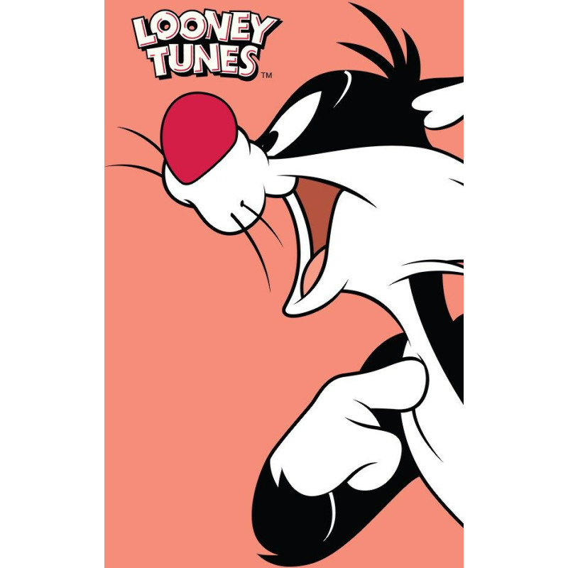 Bērnudārza dvielis 30x50 Looney Tunes Cat Sylwester 7716 bērnu kokvilnas roku dvielis