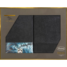 Dvieļu komplekts kastītē Chiara 2gb 50x90 melns 500g/m2 frotē Eva Minge