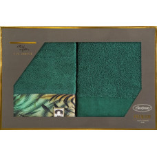 Dvieļu komplekts kastītē Collin 2 gab 50x90 tumši zaļš 500g/m2 frotē Eva Minge