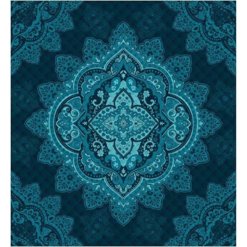 Dekoratīvais gultas pārklājs 220x240 K 42 Holandes tirkīza rozete 2