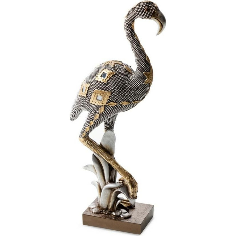 Keramikas figūriņa Kali 1 15x8x36 flamingo sudraba zelts