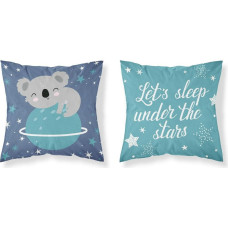 Kokvilnas spilvendrāna 40x40 Teddy Bear Kosmos 3620 Tumši zila tirkīza bērnu zvaigznes Kids 1
