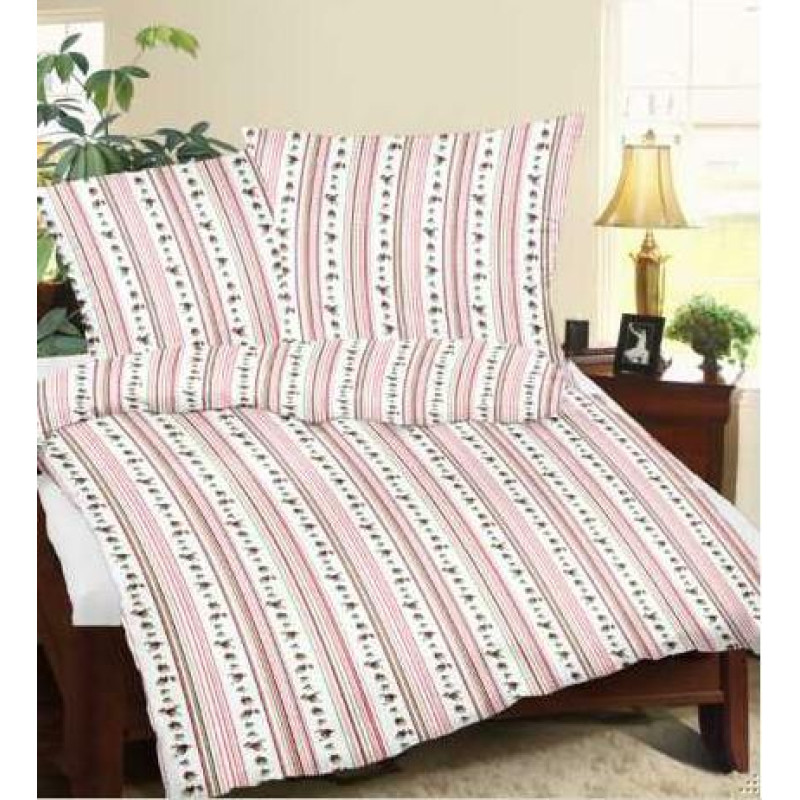 Mizas pakaiši 140x200 R-111-2 rozes, sarkanas svītras, aiztaisāmas ar pogām, 100% kokvilna