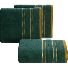 Dvielis 70x140 Kristi tumši zaļš ar dekoratīvu frotē svītru apmali 500g/m2