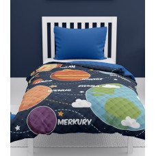 Bērnu gultas pārklājs 170x210 cosmos tumši zils K_49 113 gultas pārklājs
