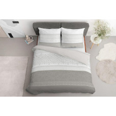 Satīna gultas veļa 220x200 Ornaments bēšs pelēks balts 4033 B Mājas Satīns 120