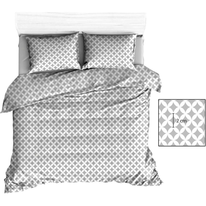 Kokvilnas gultas veļa 100x135 R141 pelēka maroka balta 208N