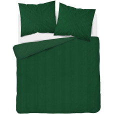 Damaskas gultasveļa 180x200 tumši zaļas vienkrāsainas svītras 1 cm Pure