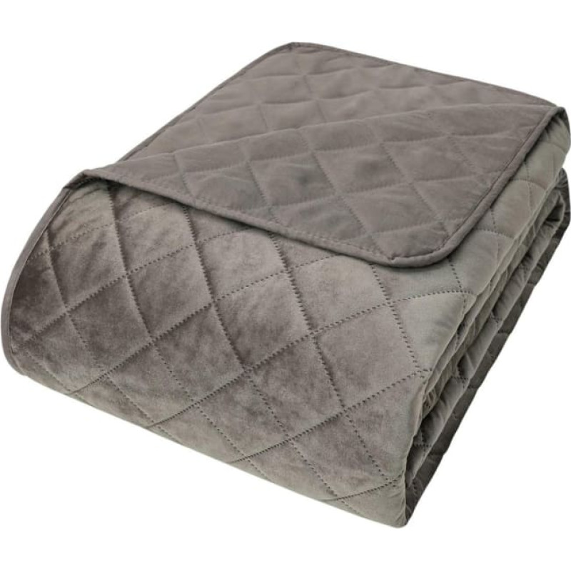 Dekoratīvais gultas pārklājs 200x220 Pierre taupe velūra ģeometrija