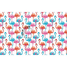 Aizkars gatavs pievienošanai ar vardēm 160x250 1400E balti flamingo krāsains svētku raksts 120N