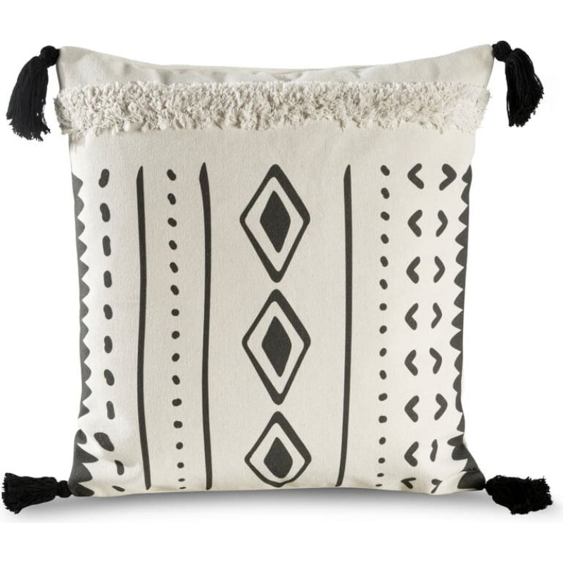 Dekoratīvā spilvendrāna 45x45 Boho krēmveida tērauds