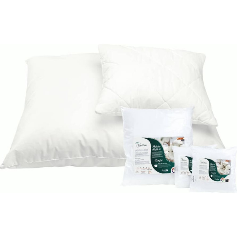 Antialerģisks spilvens 40x60 Kokvilna, stepēts, 250g, balts