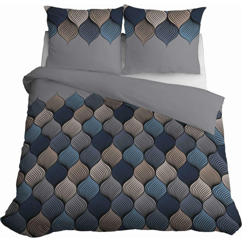 Kokvilnas gultas veļa 160x200 Svari pelēks ģeometrisks raksts 4658 A Kokvilna 37