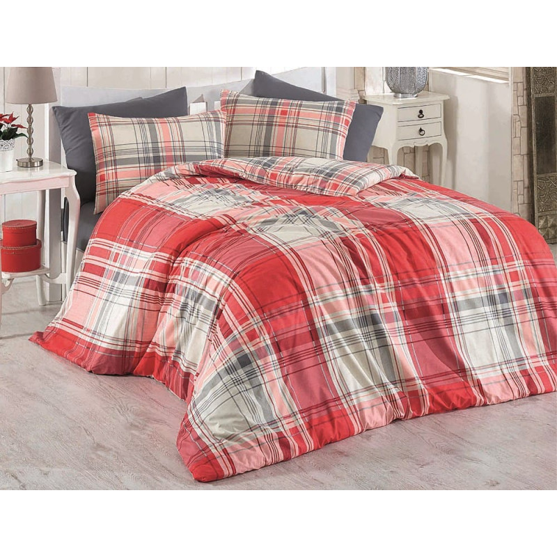 Kokvilnas gultas veļa 160x200 Alexia Red Cottonlove Exclusive