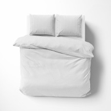 Damaskas gultasveļa 180x200, balta, vienkrāsainas svītras 1 cm Pure