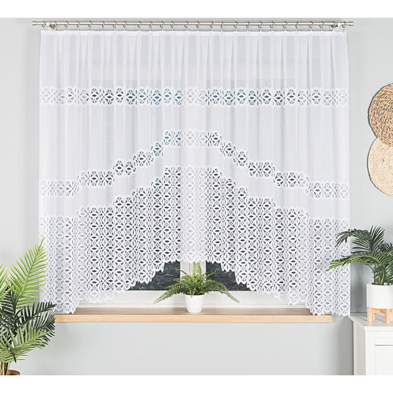 ADRIANNA Gatavs žakarda aizkars, platums 300 x augstums 160cm, krāsa 001 balta 018869/FBL/001/300160/1