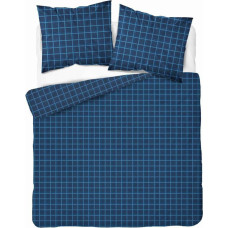 Satīna gultas veļa 180x200 tumši zils čeks 4812 A Home Satin 58