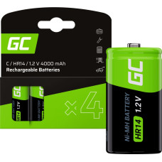 Green Cell Batteries 4x C R14 HR14 Ni-MH 1.2V 4000mAh