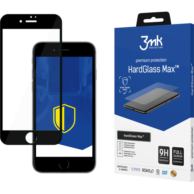 Apple iPhone 7|8 Black - 3mk HardGlass Max™ screen protector