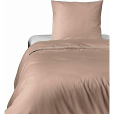 Satīna gultas veļa 140x200 persiku ar caurulēm ar vienu spilvendrānu 70x80 Mako Satin 62